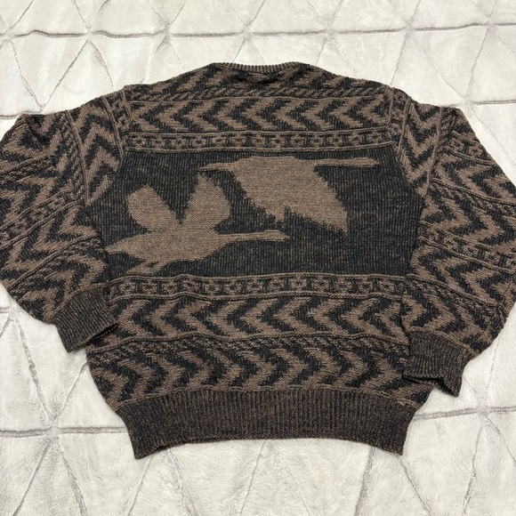 Vintage Pendleton Geese Mallard Duck Sweater 100% Virgin Wool Size Large Knit - Picture 7 of 7